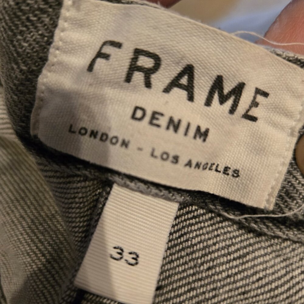 Frame Le Original Jeans Womens Ash Gray Distressed High Rise size 33 - Picture 12 of 13